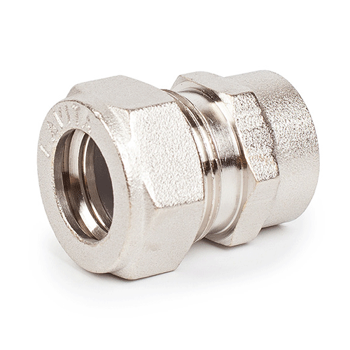 Муфта для гофрированной трубы V/S (F) 40Х1 1/2" ВР, никелированная LAVITA