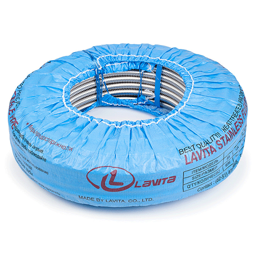 Труба гофрированная GF15A 50м/бухта из нержавеющей стали Lavita