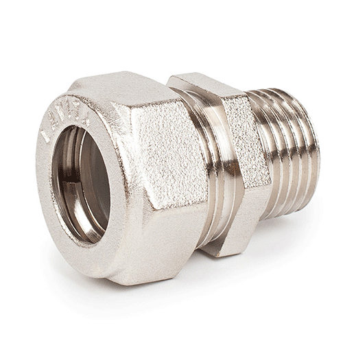 Муфта для гофрированной трубы V/S 15Х1/2" НР, никелированная LAVITA Муфта для гофрированной трубы V/S 25Х1" НР, никелированная LAVITA